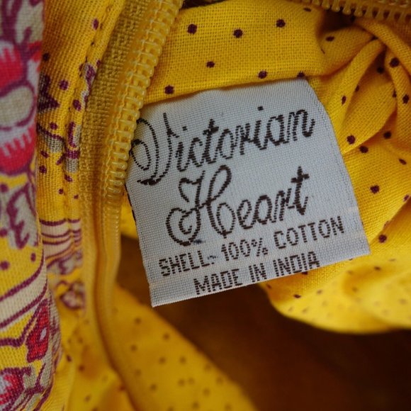 Floral Quilted Bag Women Shoulder Purse Duffel Cotton Swiss Dot VICTORIAN HEART - Picture 6 of 14